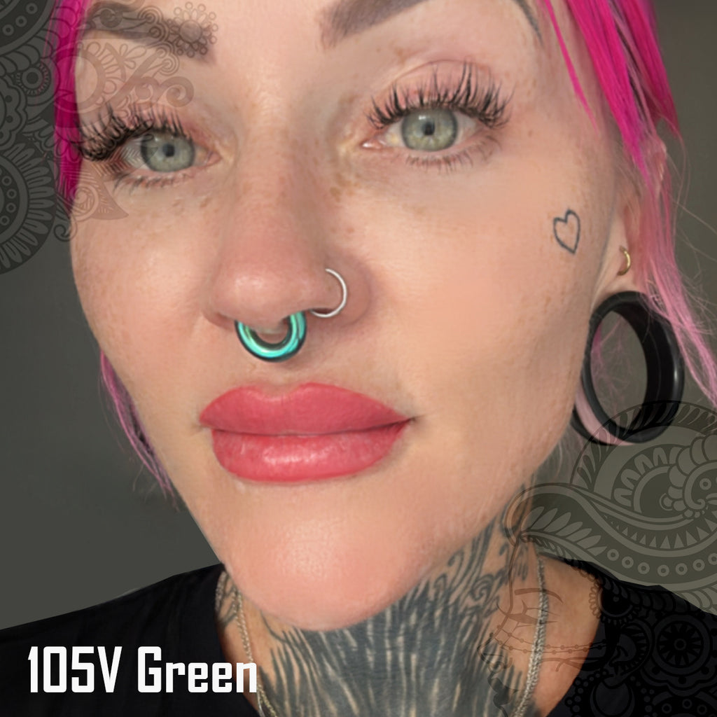 Handmade thick titanium hinged segment clicker hoop - Anodised Colour Finish - large gauge septum nose ring ear piercing (1pc)