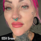Handmade thick titanium hinged segment clicker hoop - Anodised Colour Finish - large gauge septum nose ring ear piercing (1pc)