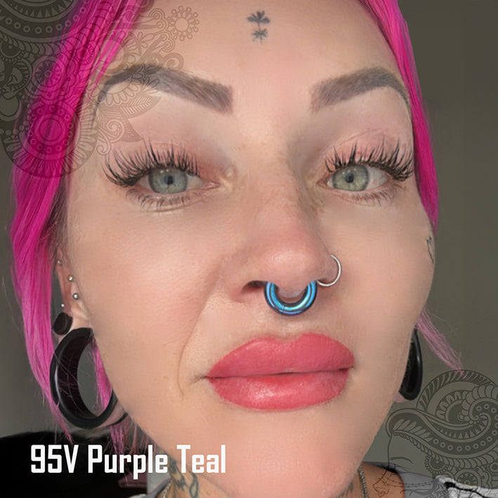 Handmade thick titanium hinged segment clicker hoop - Anodised Colour Finish - large gauge septum nose ring ear piercing (1pc)