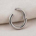 Handmade thick titanium hinged segment clicker hoop — large gauge septum nose ring ear piercing (1pc)